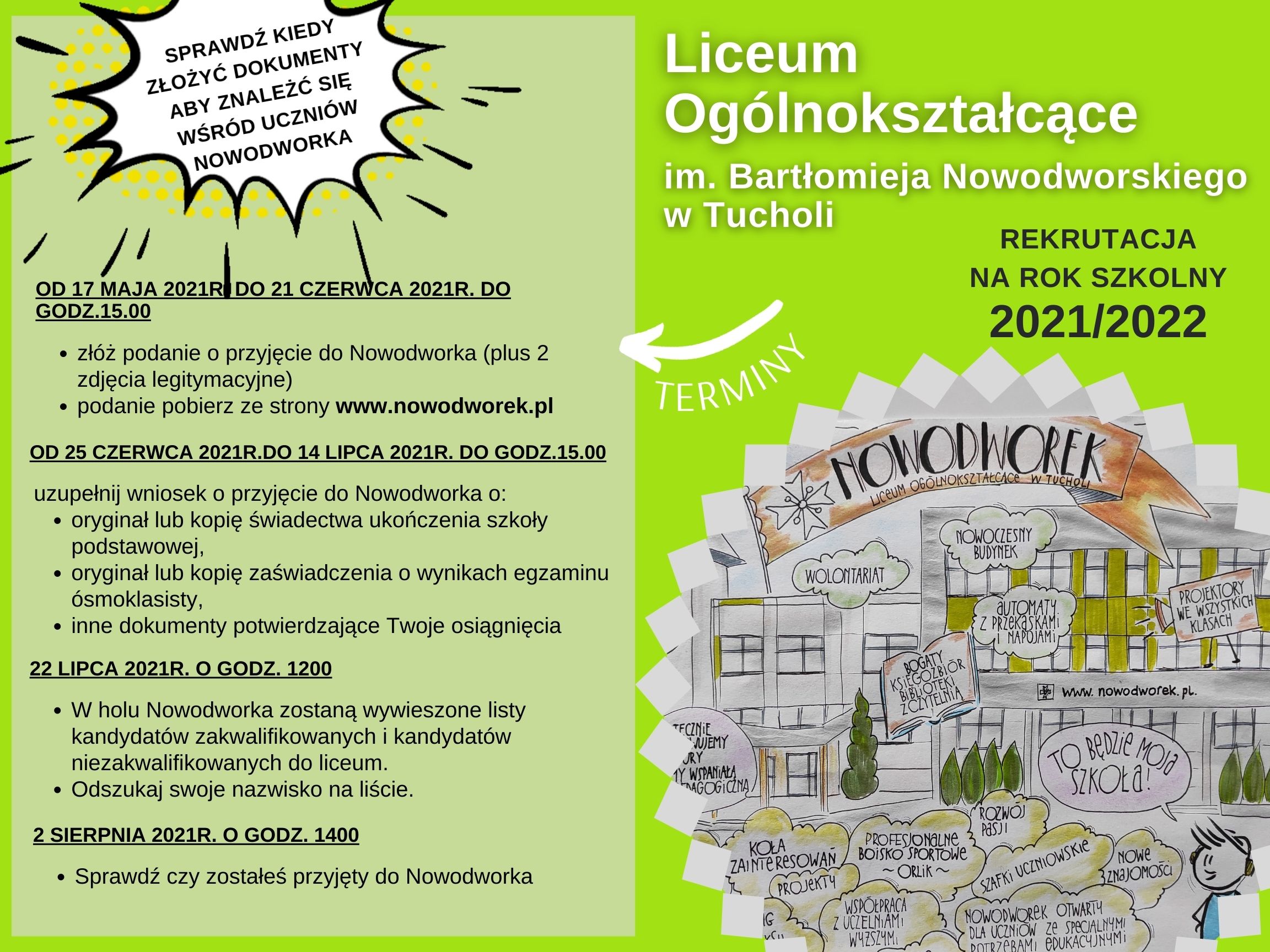 Read more about the article TERMINY REKRUTACJI 2021/2022