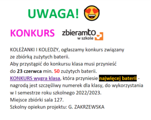 Read more about the article Konkurs dla klas – zapraszamy !