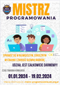 Read more about the article Konkurs „Mistrz Programowania”