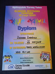 Read more about the article Sukces naszej uczennicy w zawodach tanecznych